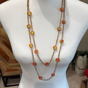 Vibrant Gold and Orange Necklace